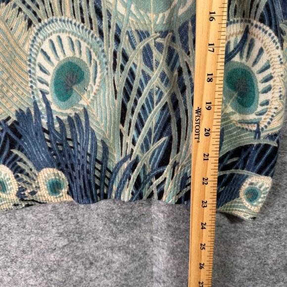 Talbots Petite Pure Cashmere Sweater Peacock Feather Print Quiet Luxury Size SP - Picture 10 of 15